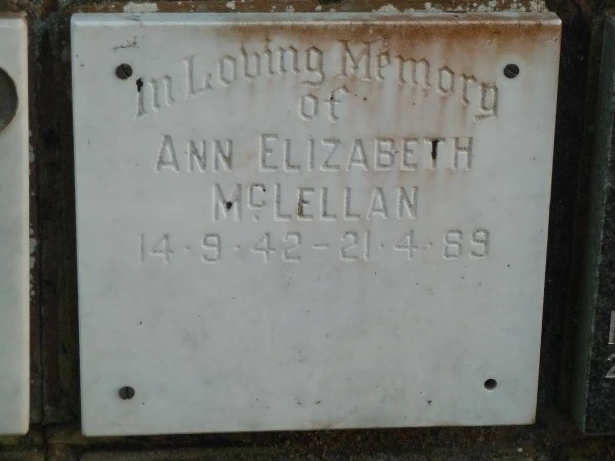 McLELLAN Ann Elizabeth 1942-1989