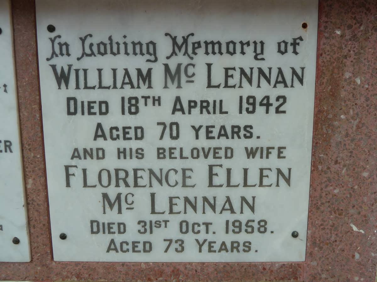 McLENNAN William -1942 &amp; Florence Ellen -1958
