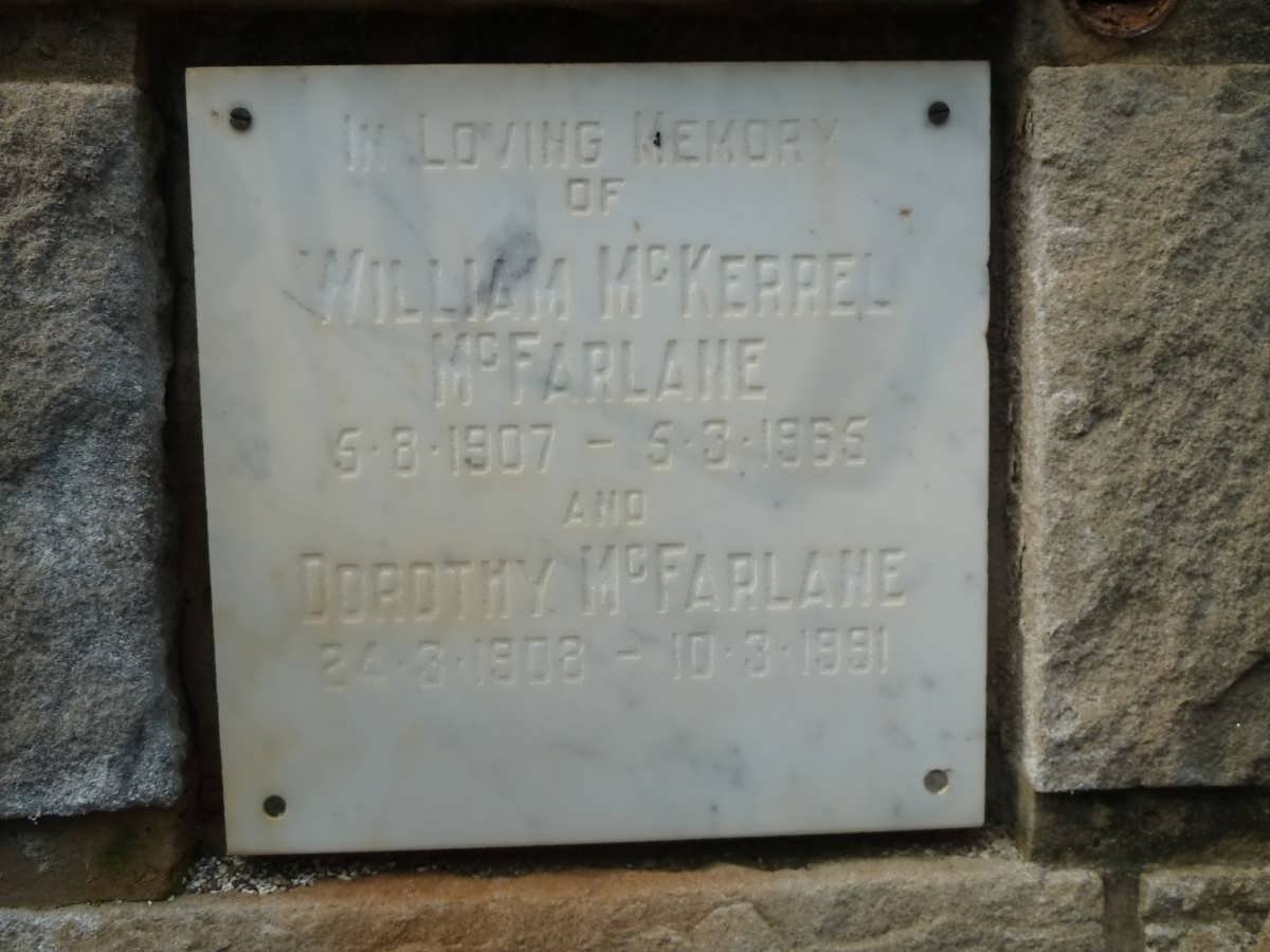 McFARLANE William McKerrel 1907-1965 &amp; Dorothy 1908-1991