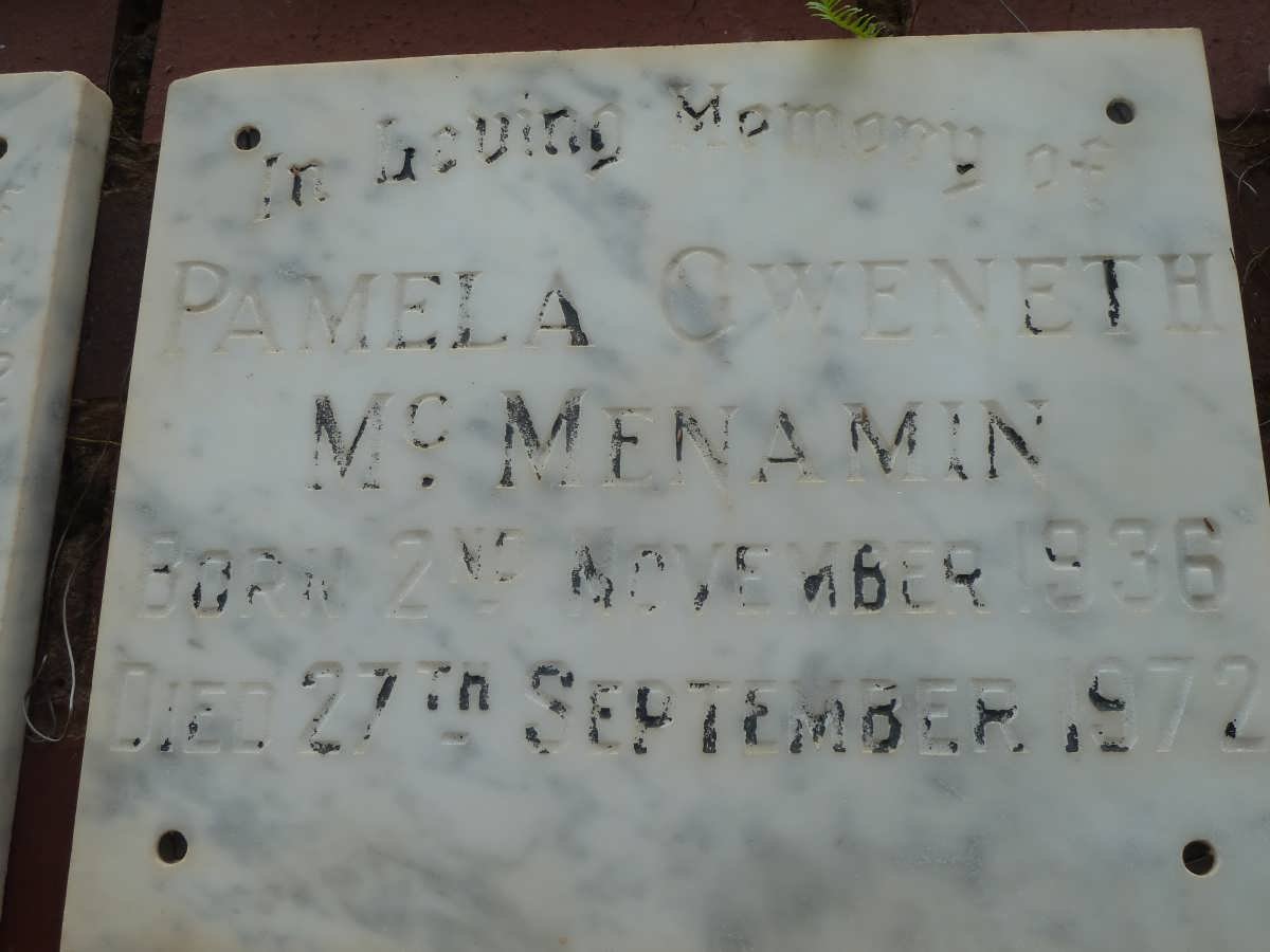 McMENAMIN Pamela Gweneth 1936-1972