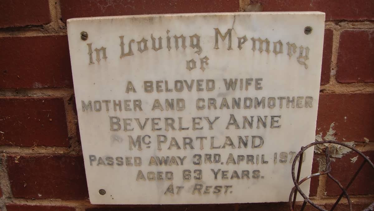 McPARTLAND Beverley Anne -1970