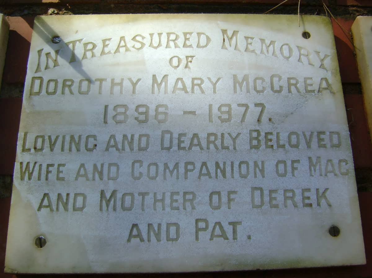 McCREA Dorothy Mary 1896-1977