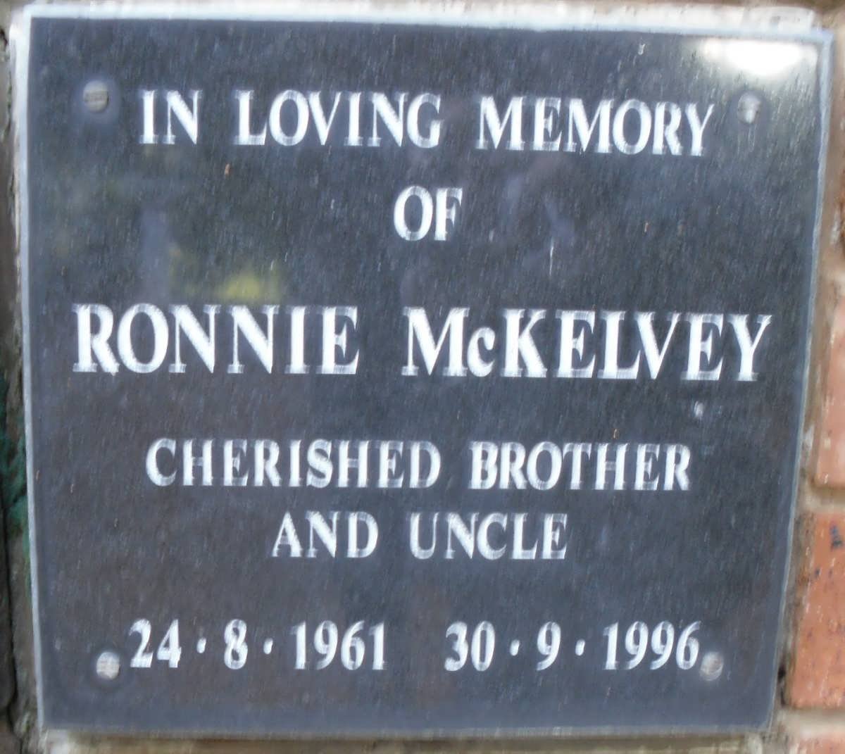 McKELVEY Ronnie 1961-1996