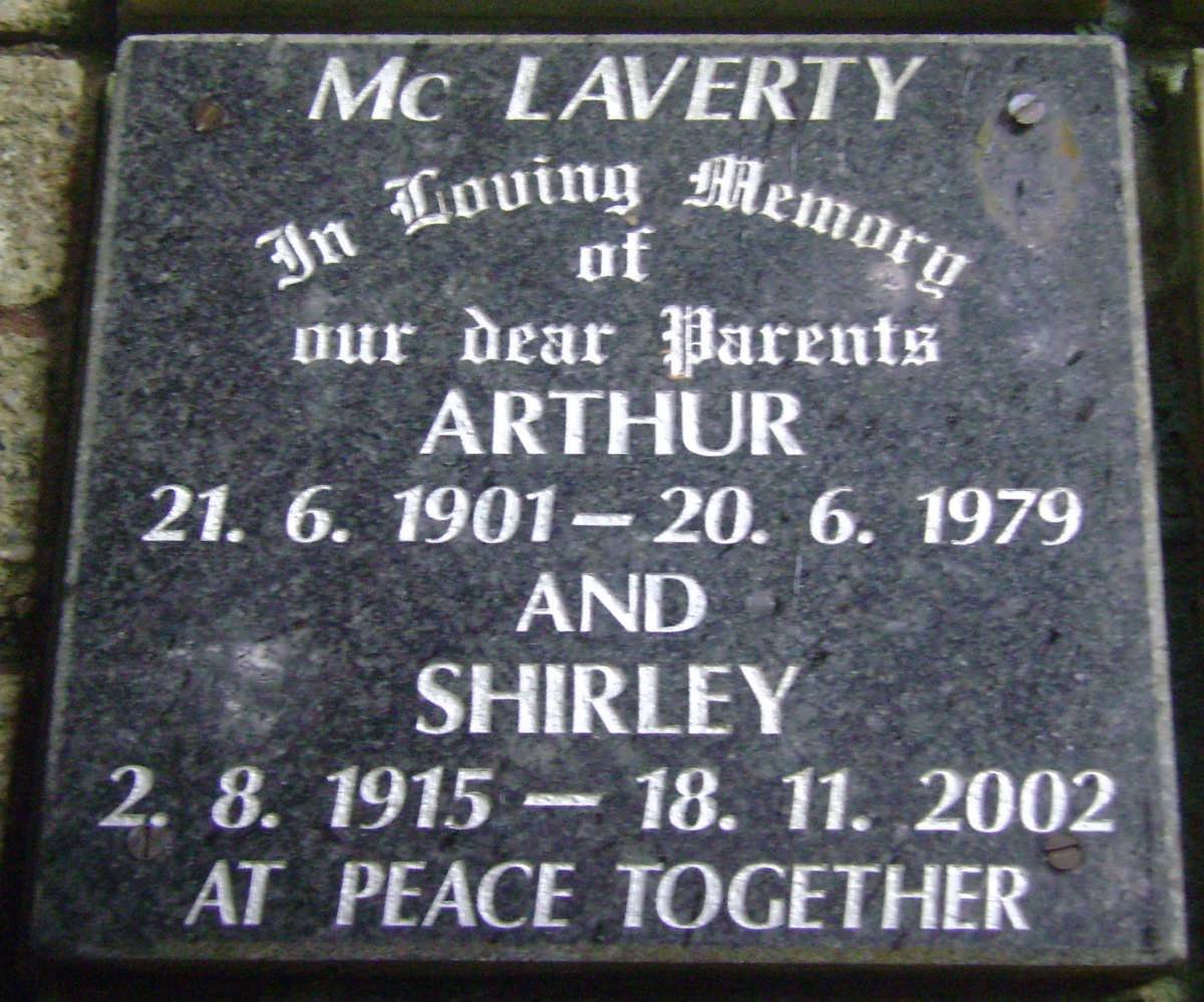 McLAVERTY Arthur 1901-1979 &amp; Shirley 1915-2002