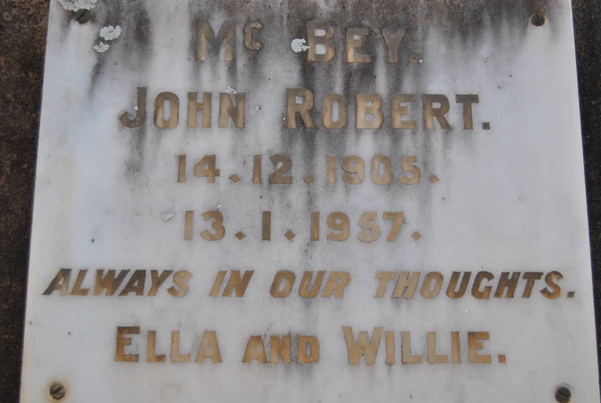 Mc BEY John Robert 1905-1957