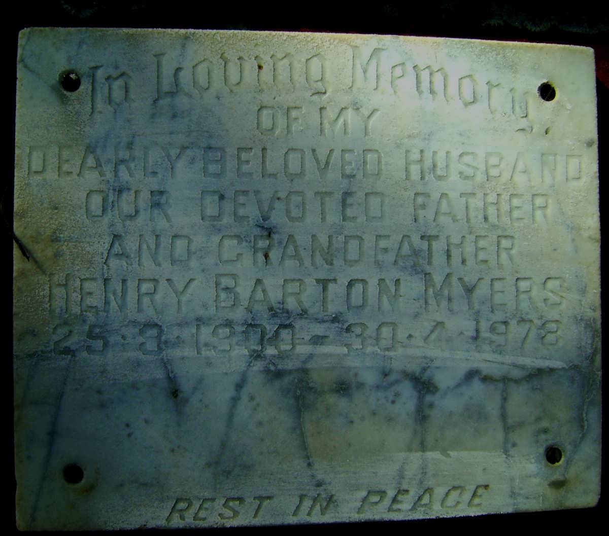 MYERS Henry Barton 1900-1978