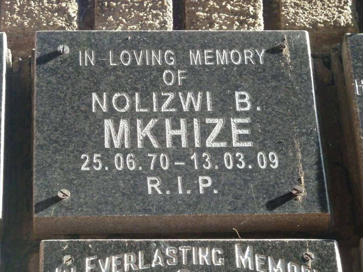 MKHIZE Nolizwi B. 1970-2009