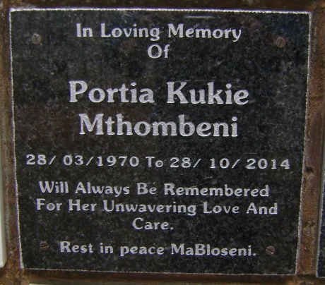 MTHOMBENI Portia Kukie 1970-2014