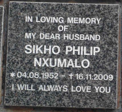 NXUMALO Sikho Philip 1952-2009
