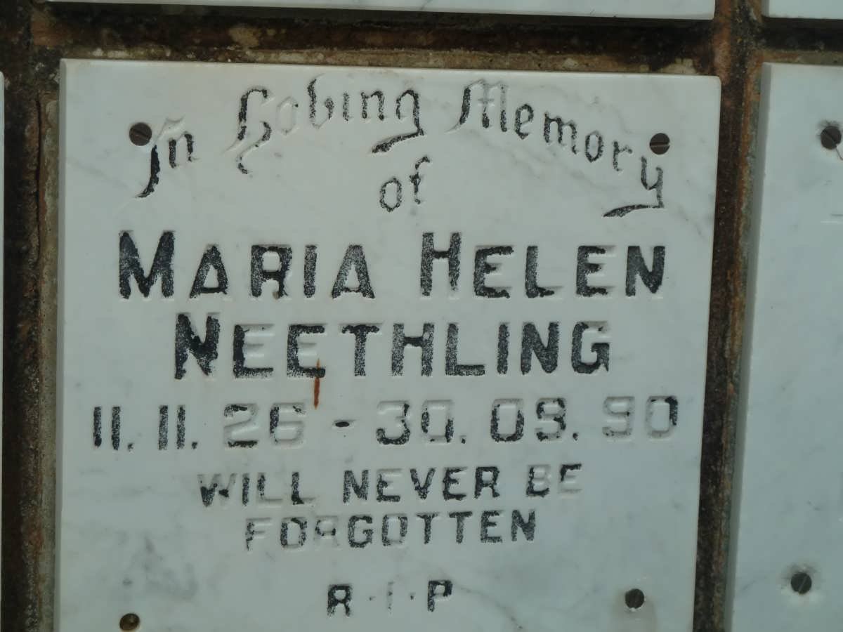 NEETHLING Maria Helen 1926-1990