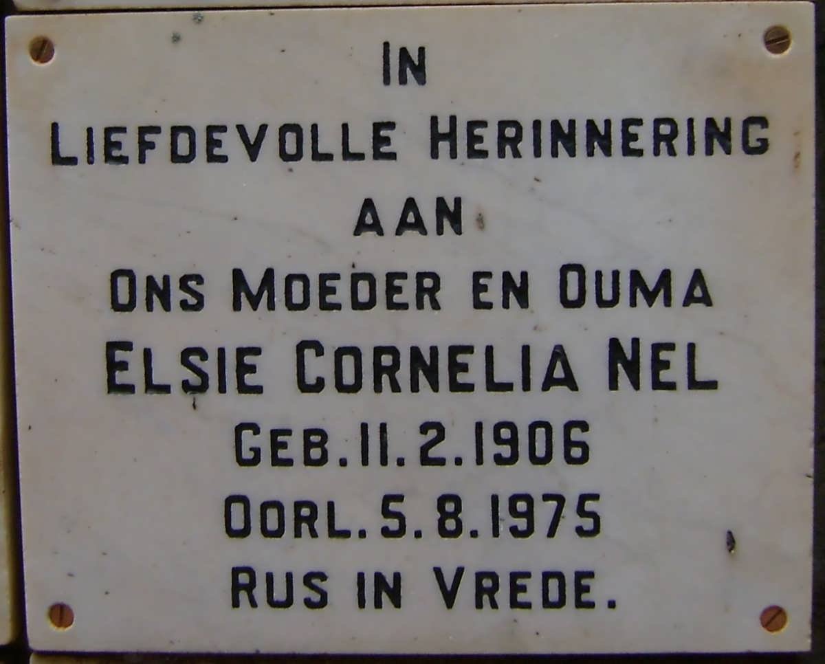 NEL Elsie Cornelia 1906-1975