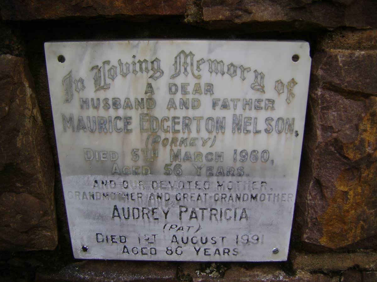 NELSON Maurice Edgerton -1960 &amp; Audrey Patricia -1991
