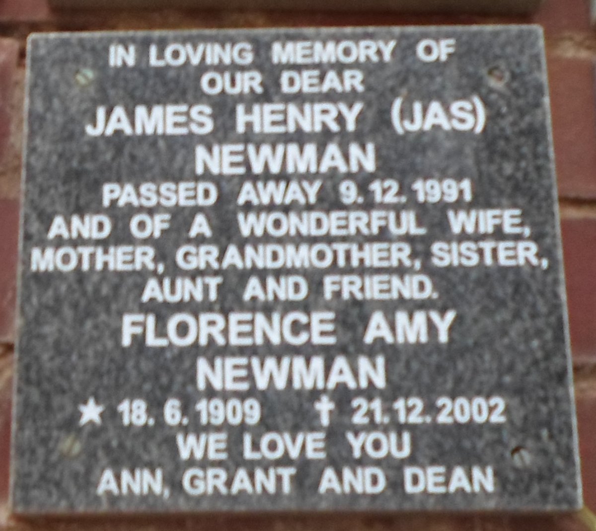 NEWMAN James Henry -1991 :: NEWMAN Florence Amy 1909-2002