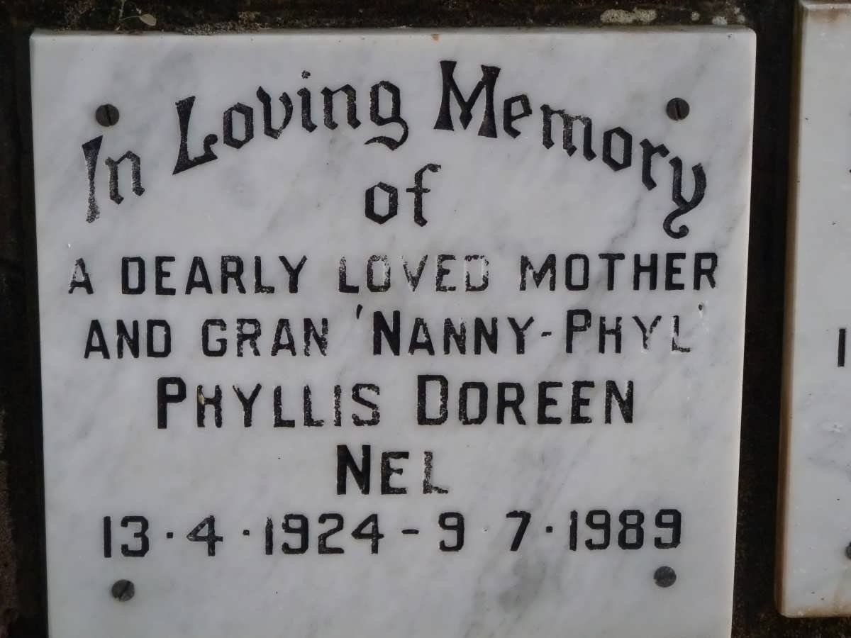 NEL Phyllis Doreen 1924-1989