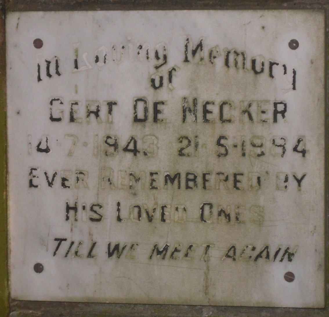 NECKER Gert, de 1943-1984