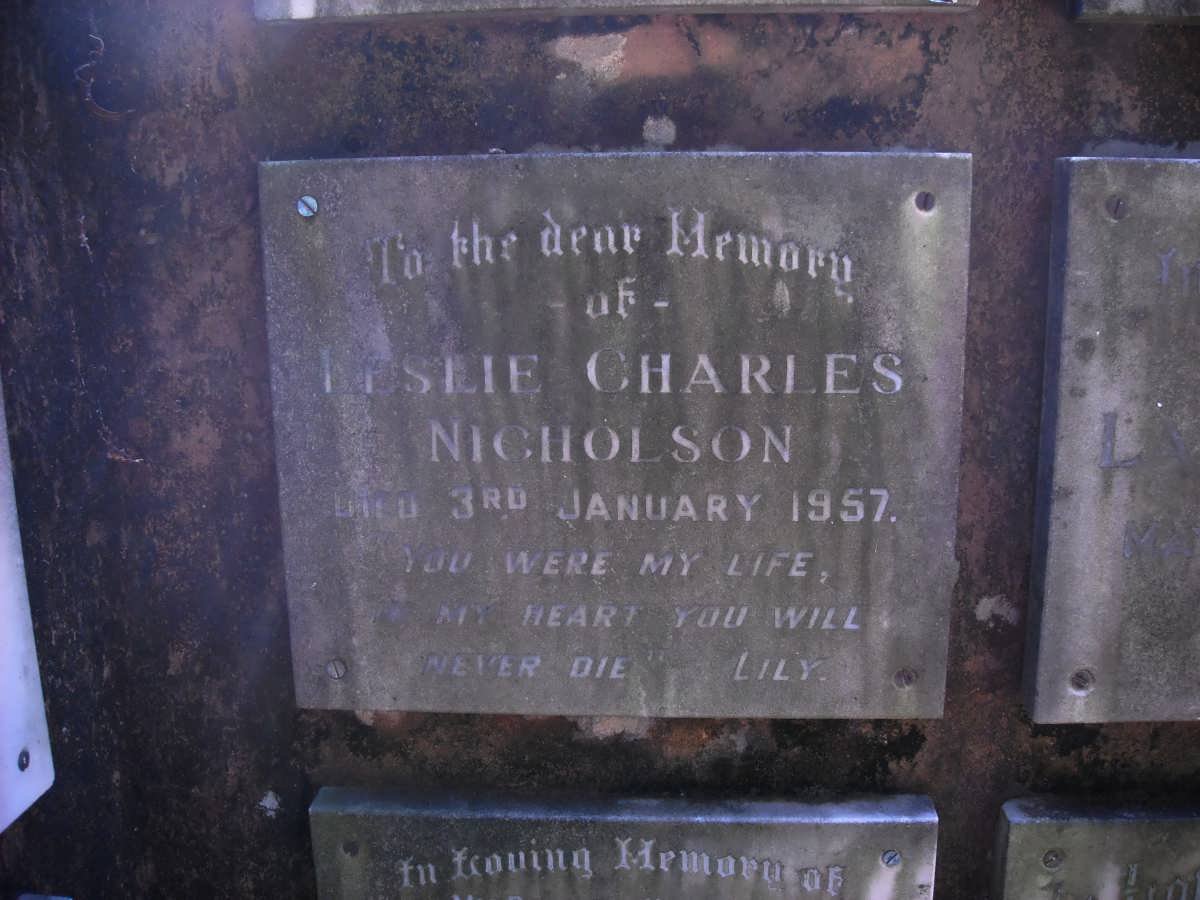 NICHOLSON Leslie Charles 1957-