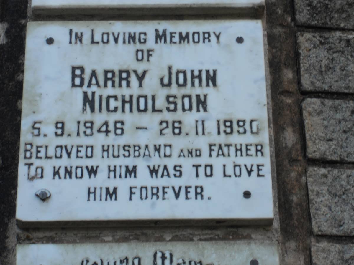 NICHOLSON Barry John 1946-1990