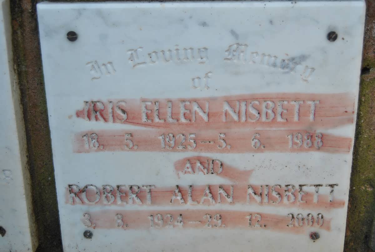 NISBETT Robert Alan 1924-2000 &amp; Iris Ellen 1925-1988
