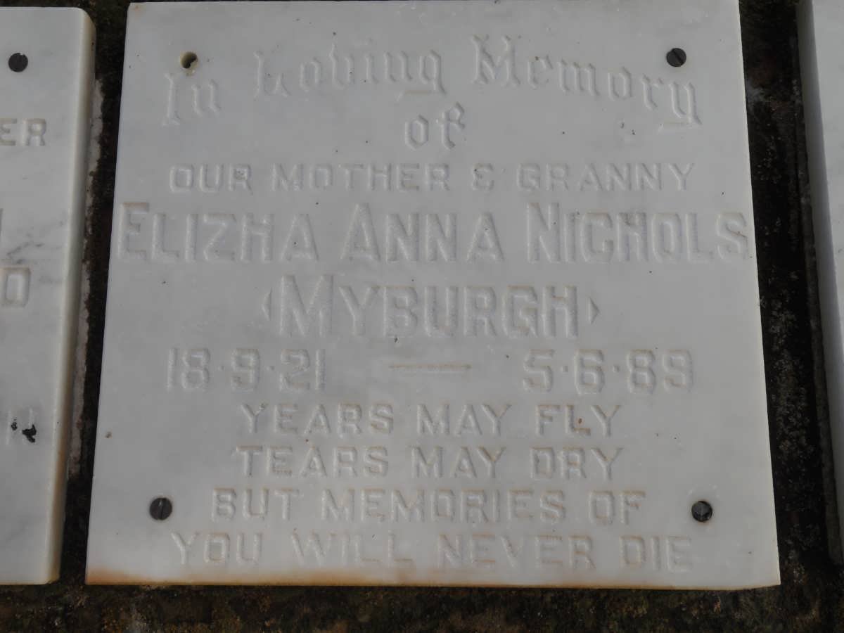 NICHOLS Elizha Anna nee MYBURGH 1921-1989