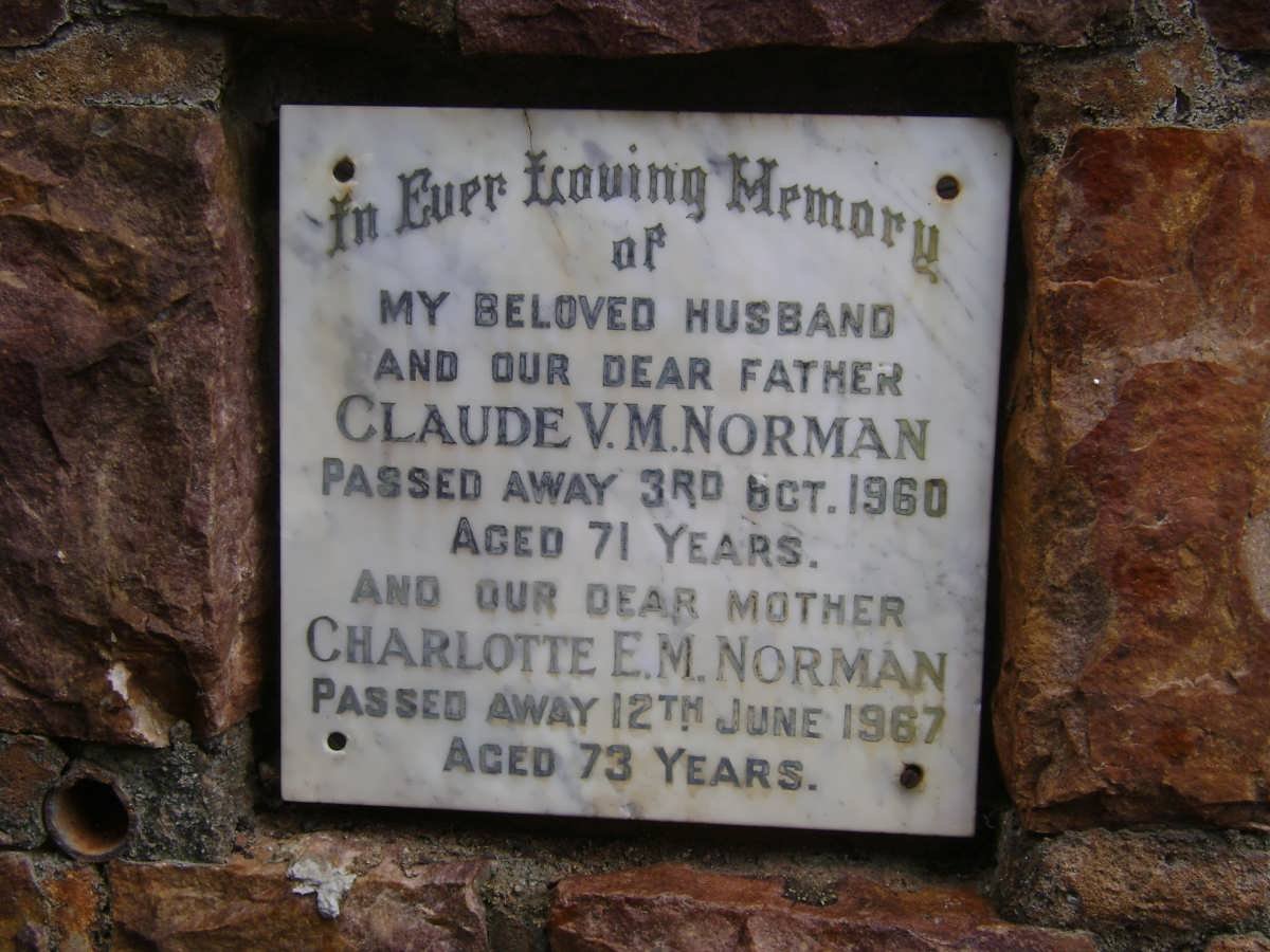 NORMAN Claude V.M. -1960 &amp; Charlotte E.M. -1967