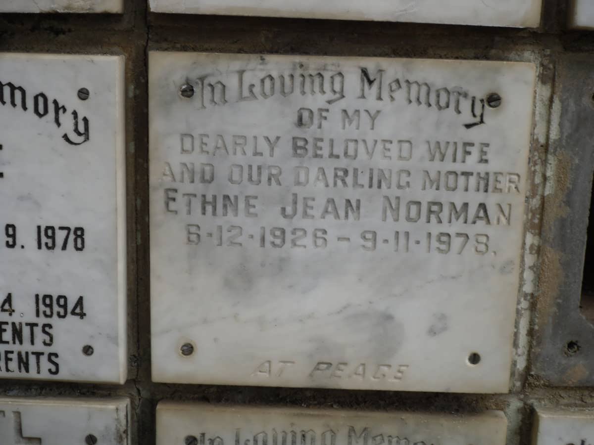 NORMAN Ethne Jean 1926-1978