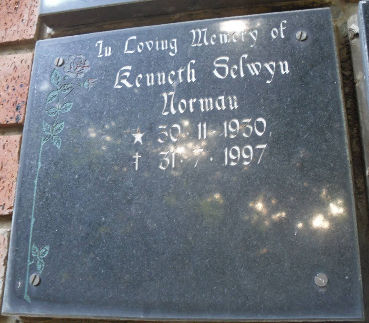 NORMAN Kenneth Selwyn 1930-1997