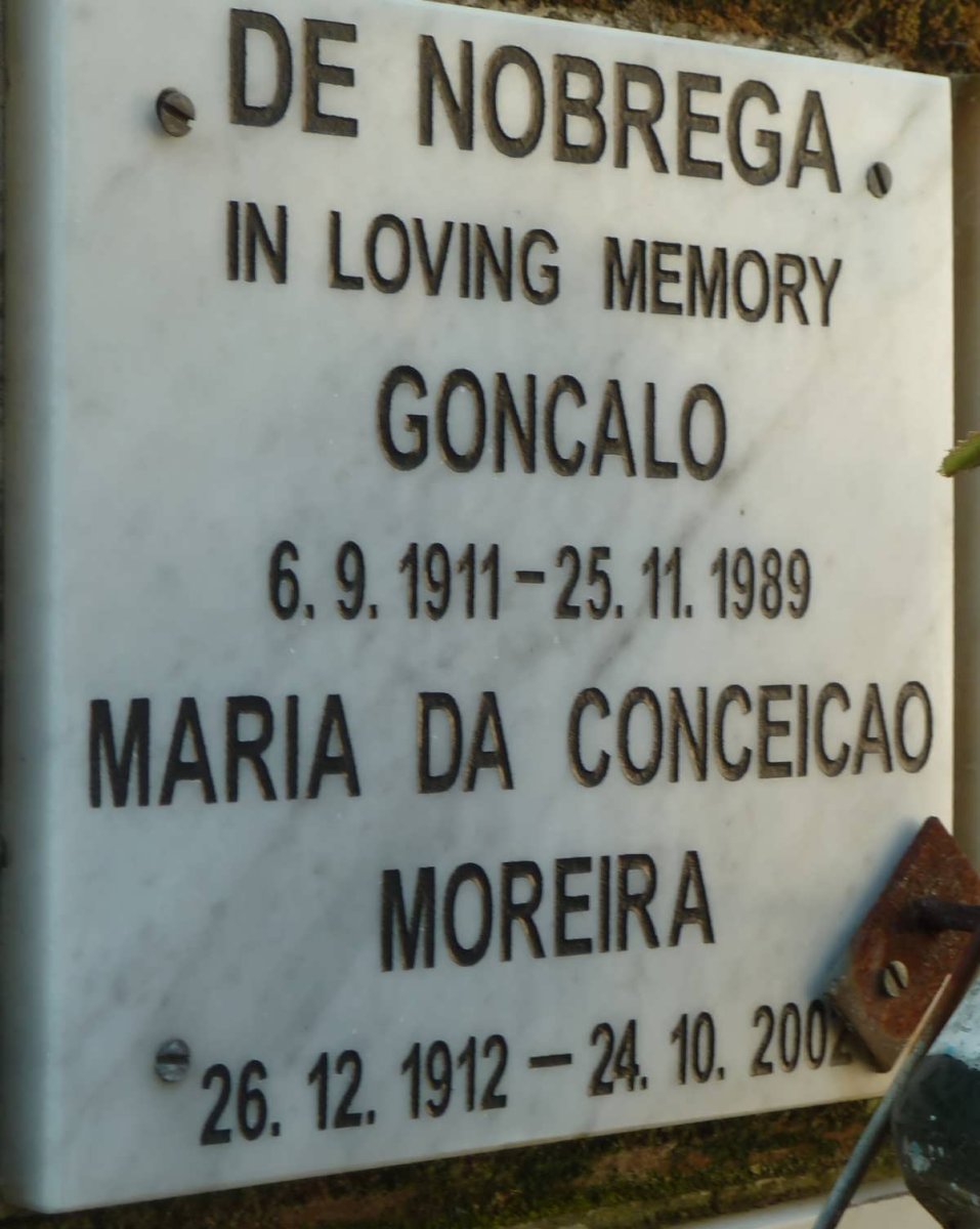NOBREGA Goncalo, de 1911-1989 &amp; Maria da Conceicao MOREIRA 1912-2002