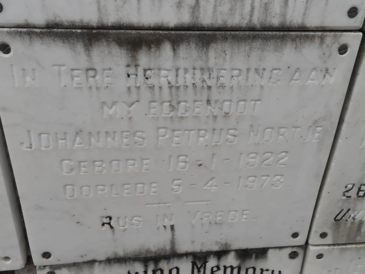 NORTJE Johannes Petrus 1922-1973