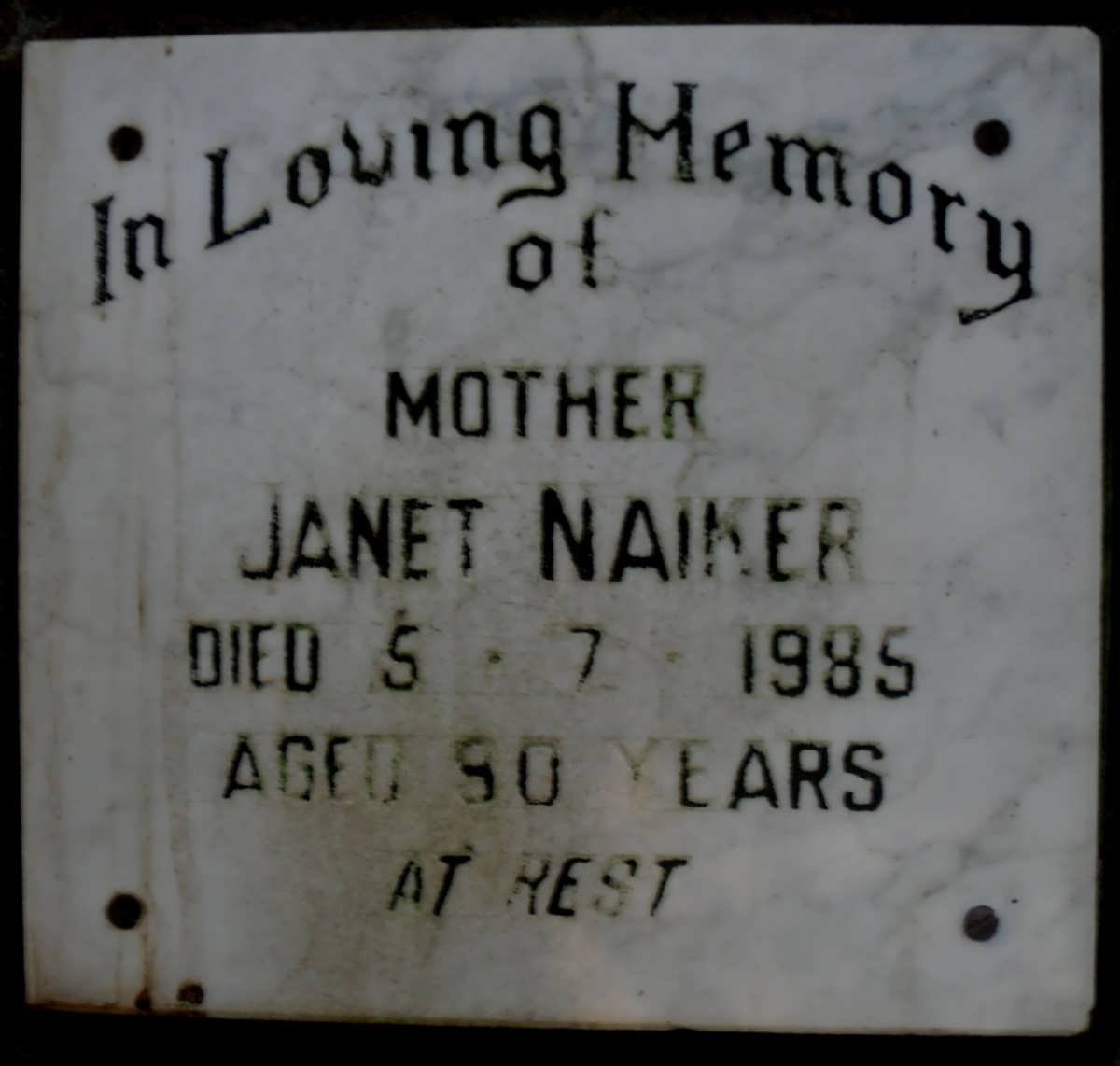 NAIKER Janet -1985