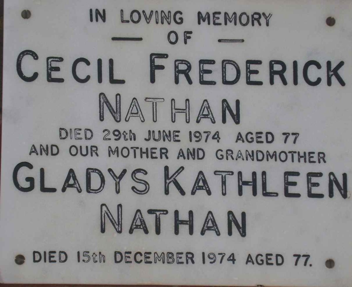 NATHAN Cecil Frederick -1974 &amp; Gladys Kathleen -1974