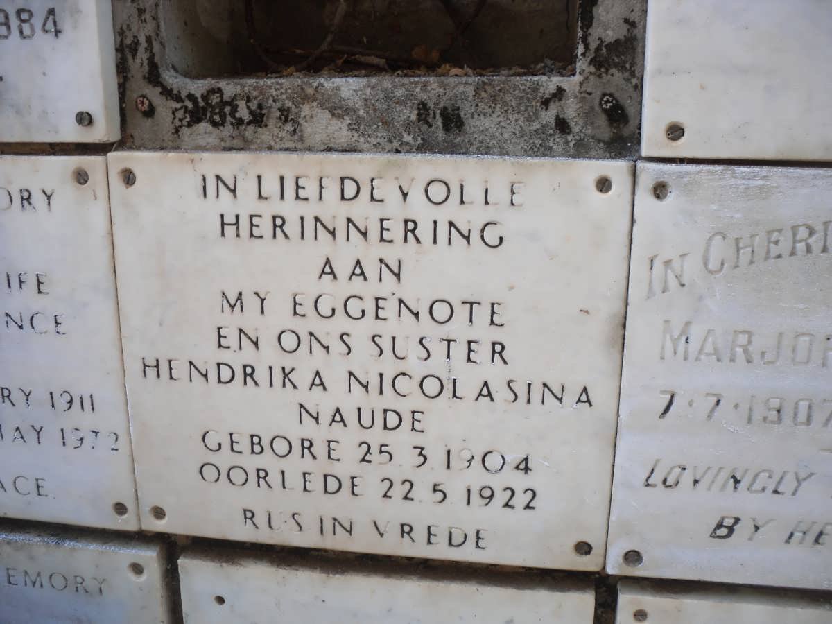NAUDE Hendrika Nicolasina 1904-1972