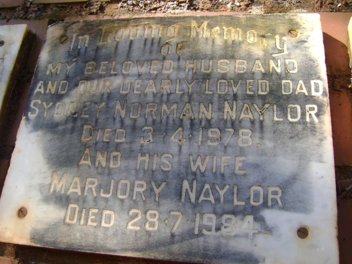 NAYLOR Sydney Norman -1978 &amp; Marjory -1984