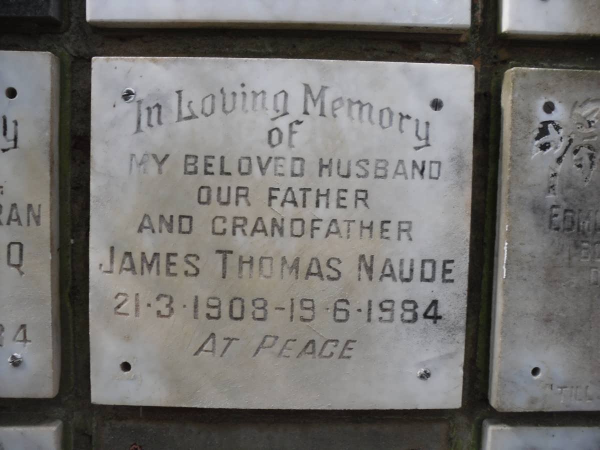 NAUDE James Thomas 1908-1984