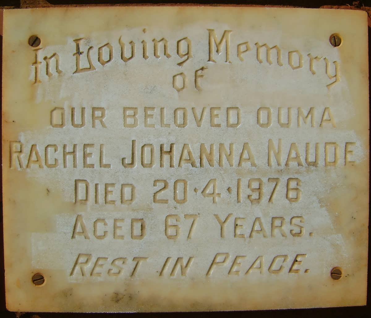 NAUDE Rachel Johanna -1976