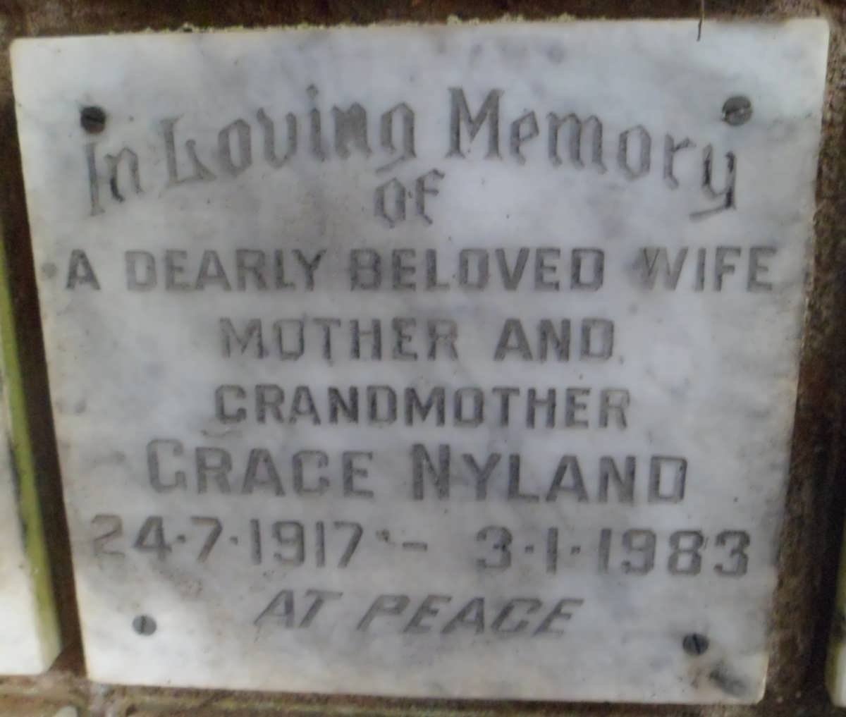 NYLAND Grace 1917-1983
