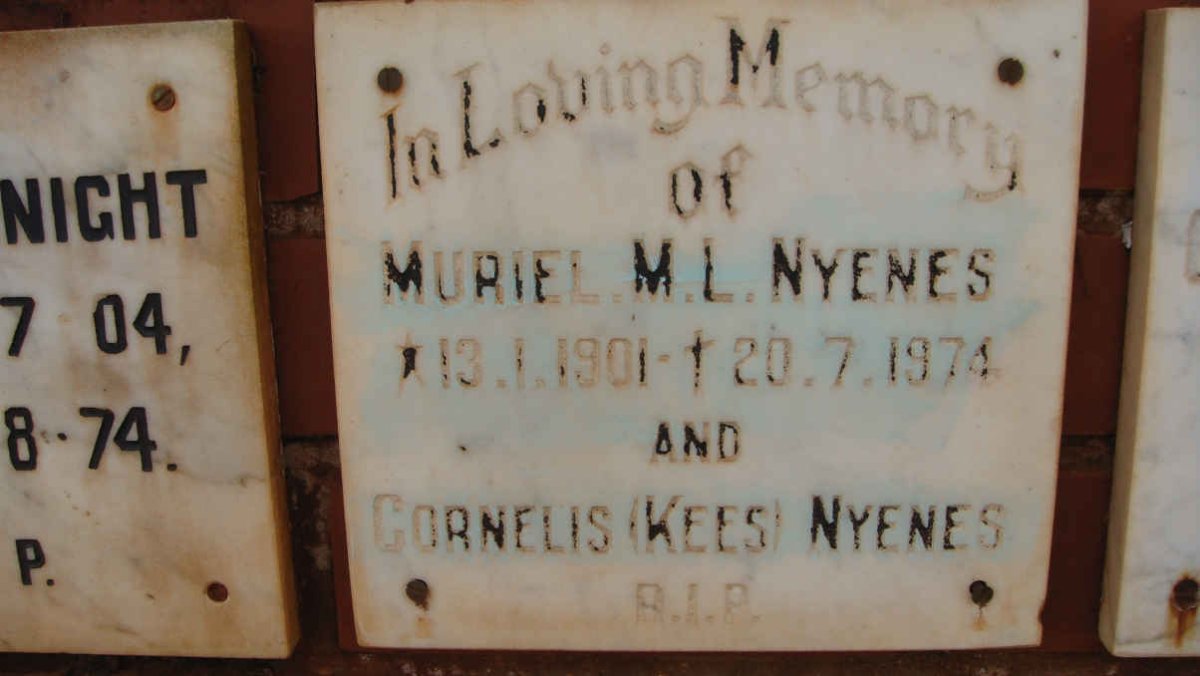 NYENES Cornelis &amp; Muriel M.L. 1901-1974