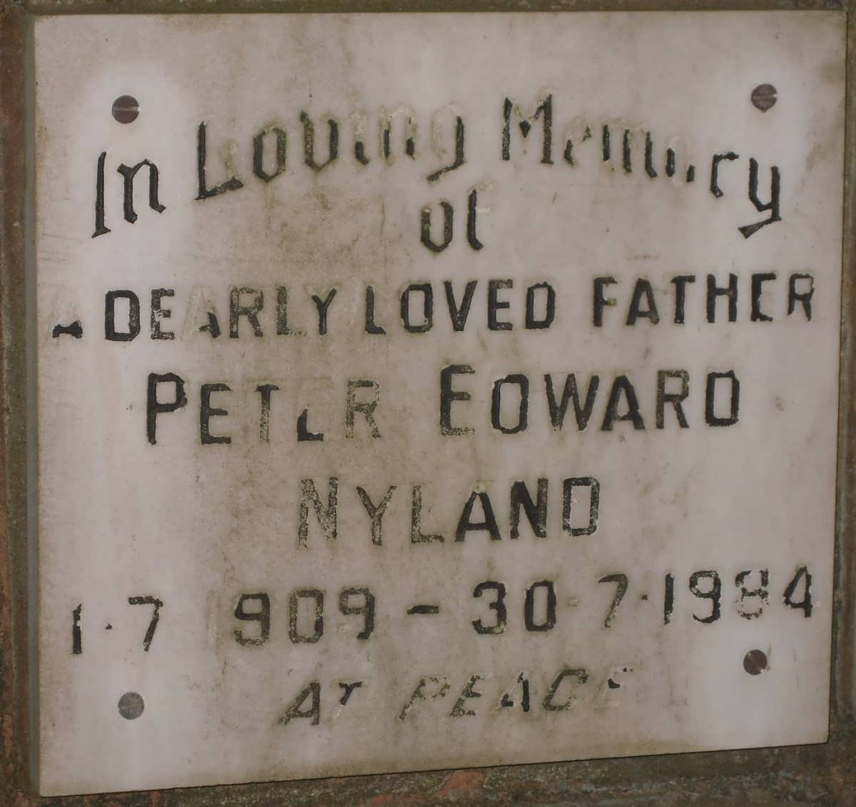 NYLAND Peter Edward 1909-1984