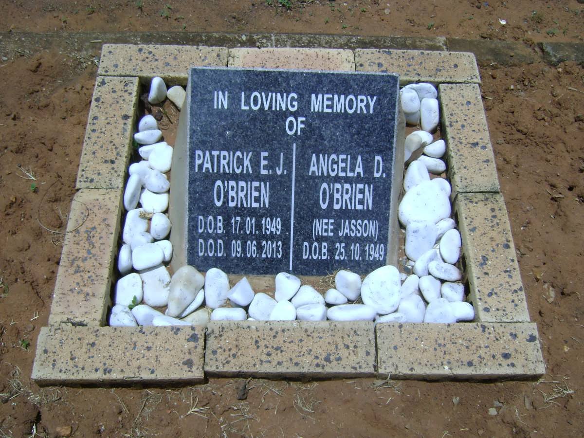 O'BRIEN Patrick E.J. 1949-2013 &amp; Angela D. JASSON 1949-