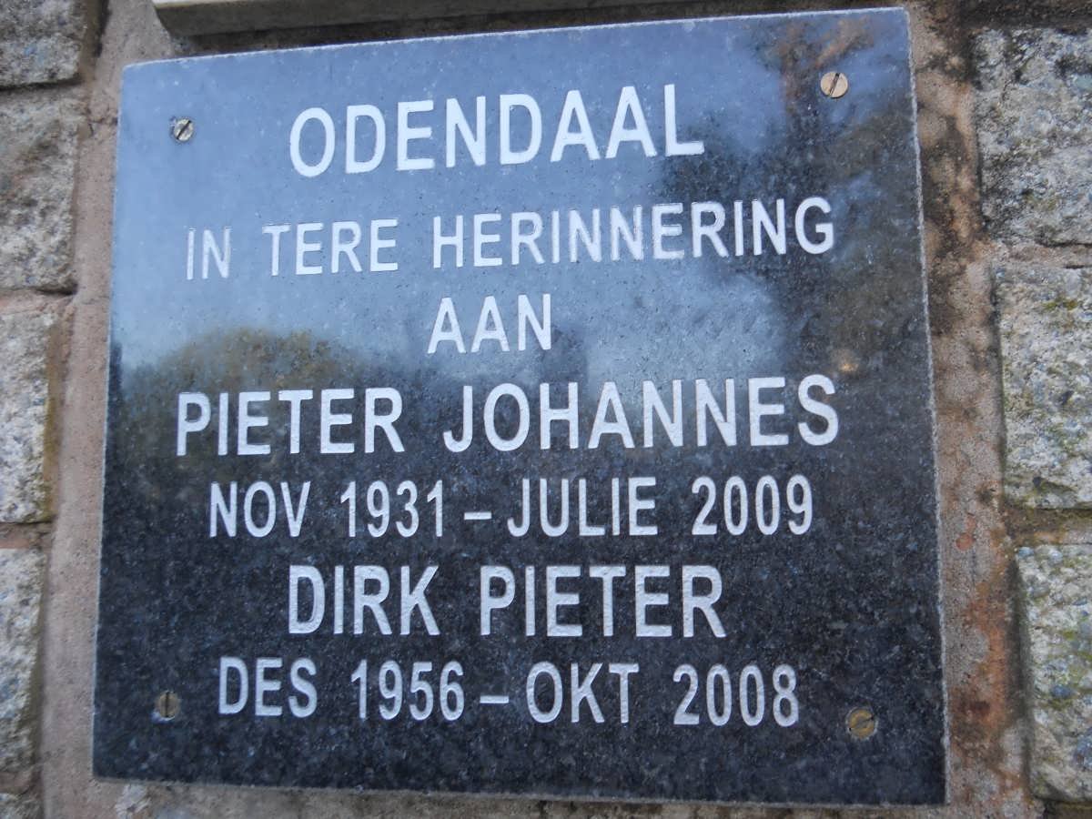ODENDAAL Pieter Johannes 1931-2009 :: ODENDAAL Dirk Pieter 1956-2008