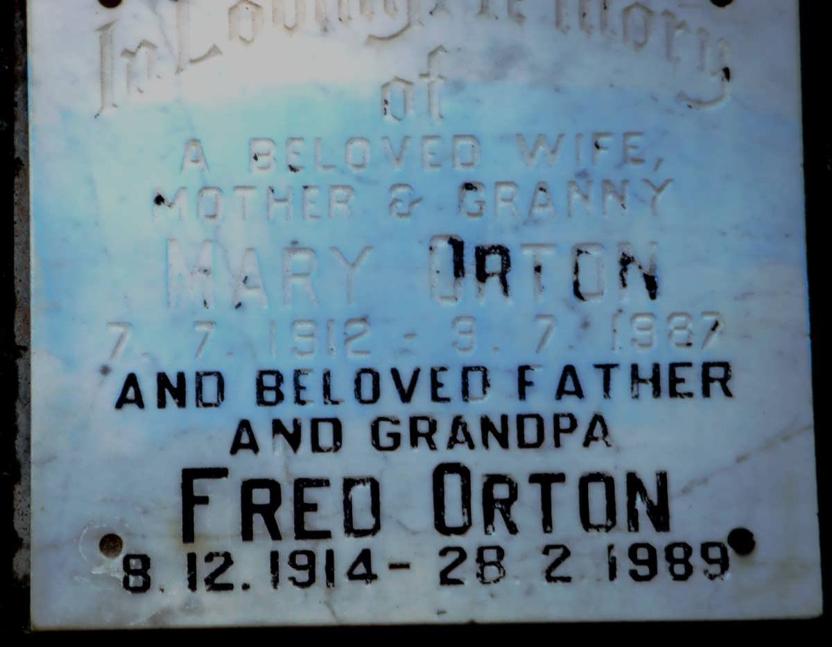 ORTON Fred 1914-1989 &amp; Mary 1912-1987