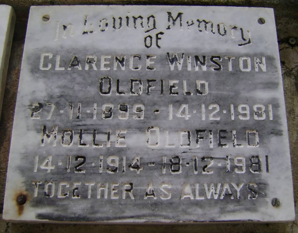 OLDFIELD Clarence Winston 1899-1981 &amp; Mollie 1914-1981