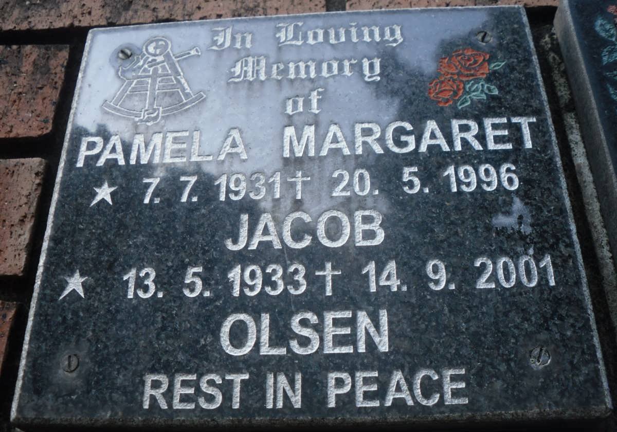 OLSEN Jacob 1933-2001 &amp; Pamela Margaret 1931-1996