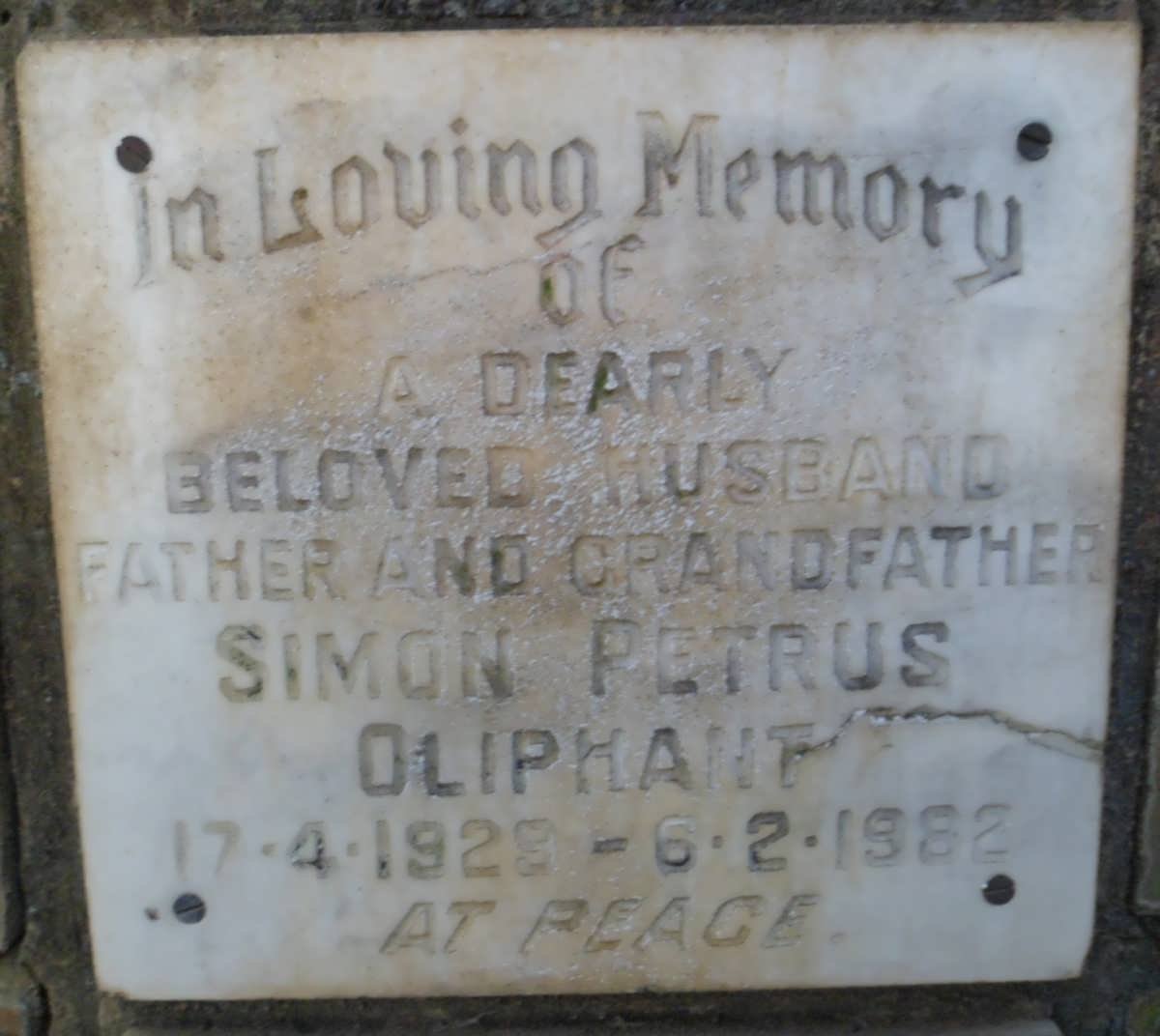 OLIPHANT Simon Petrus 1929-1982
