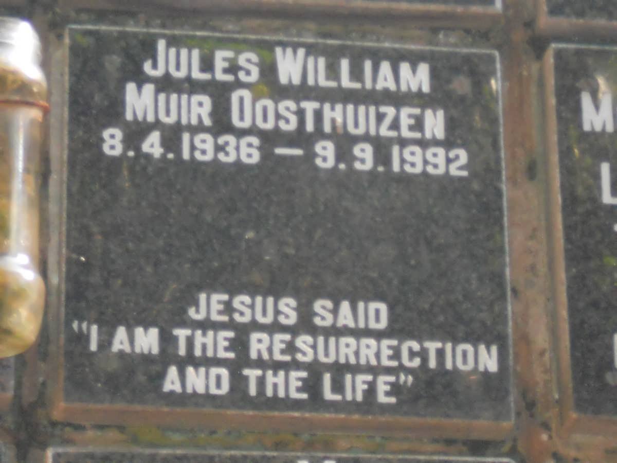 OOSTHUIZEN Jules William Muir 1936-1992