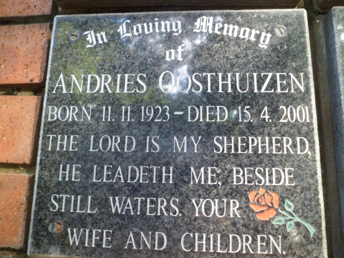 OOSTHUIZEN Andries 1923-2001