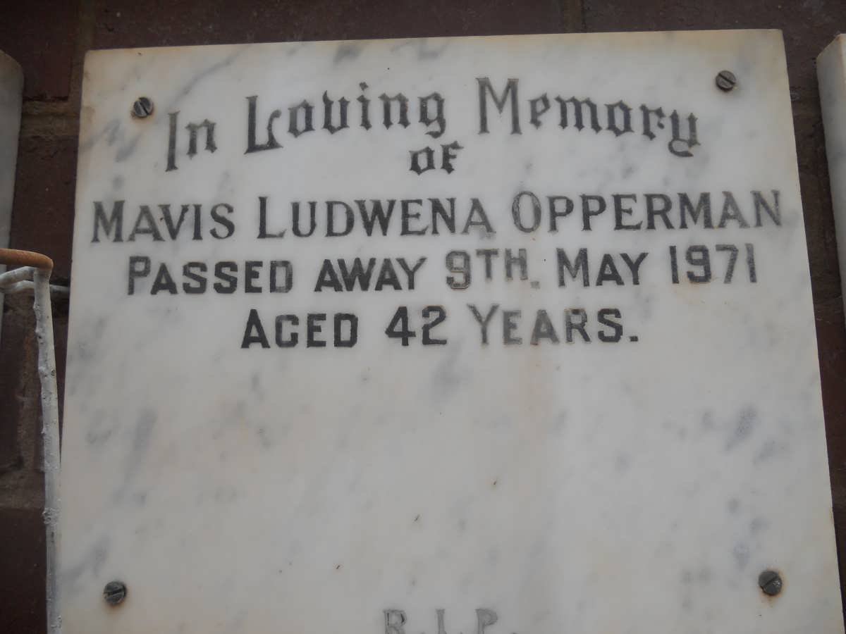 OPPERMAN Mavis Ludwena -1971