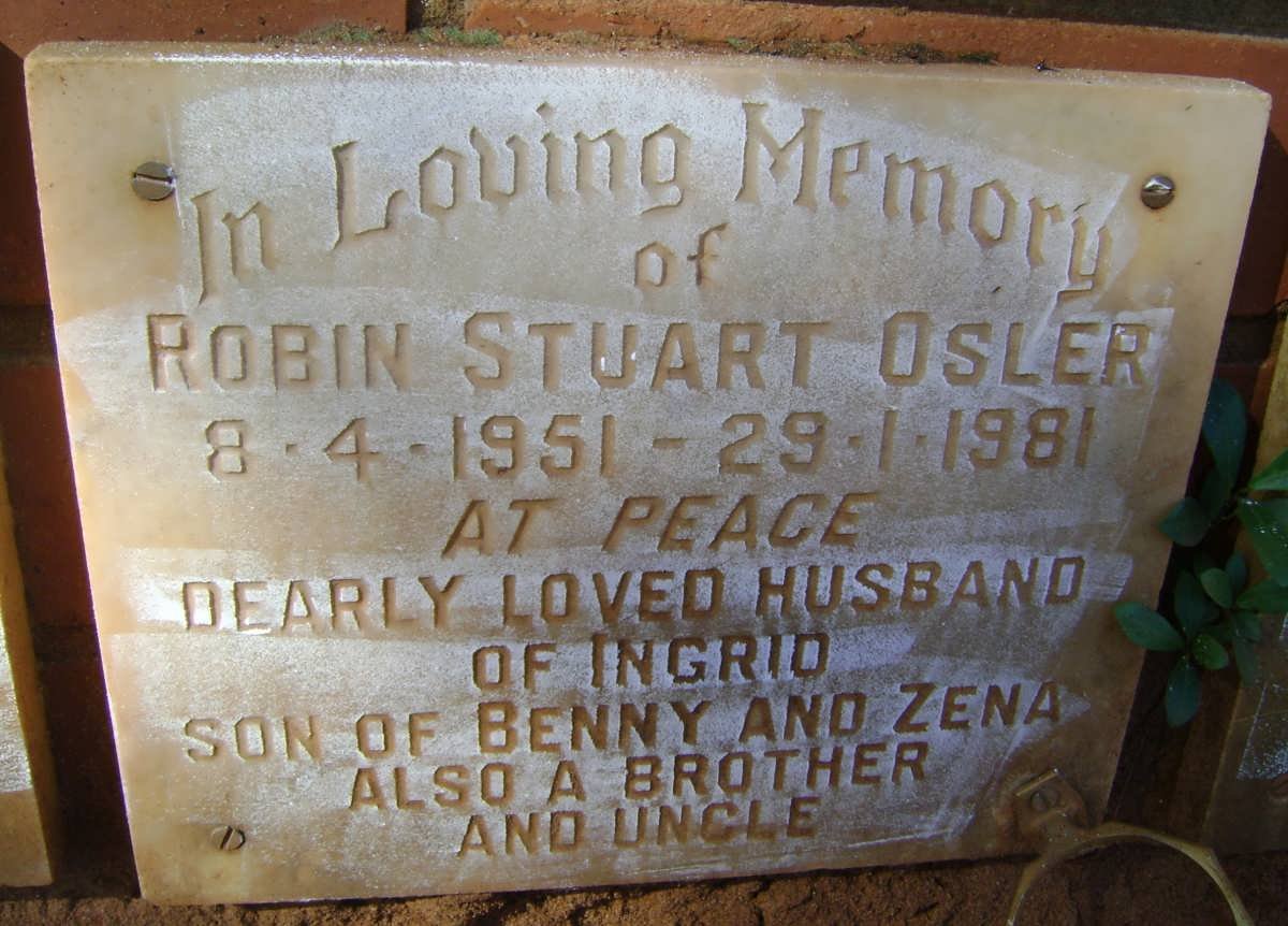 OSLER Robin Stuart 1951-1981