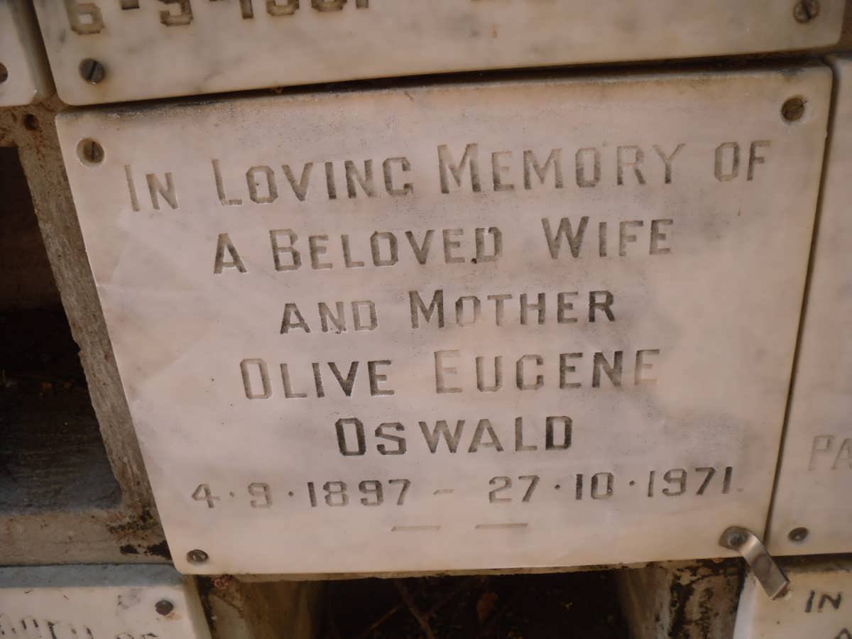 OSWALD Olive Eugene 1897-1971