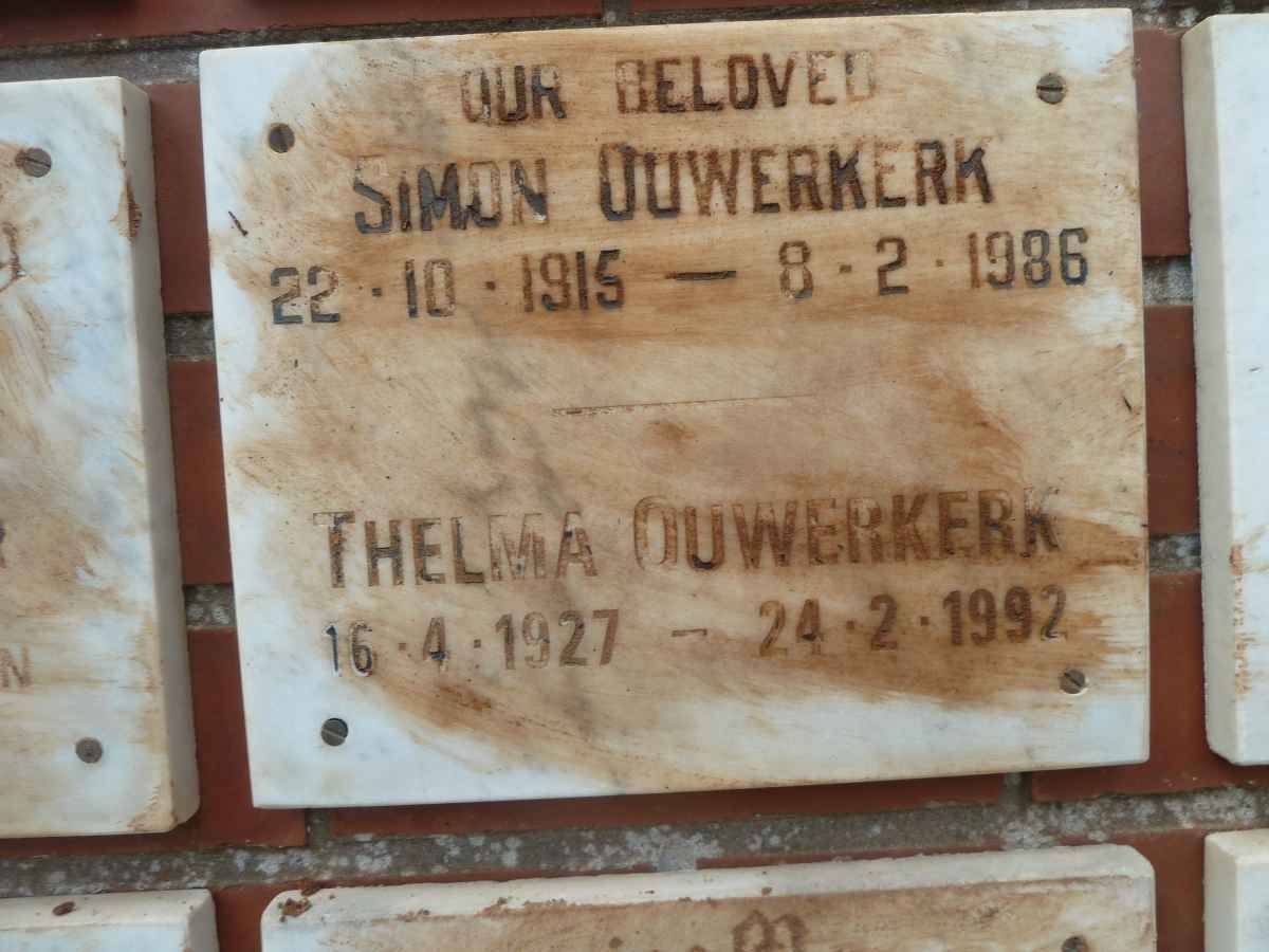 OUWERKERK Simon 1915-1986 &amp; Thelma 1927-1992