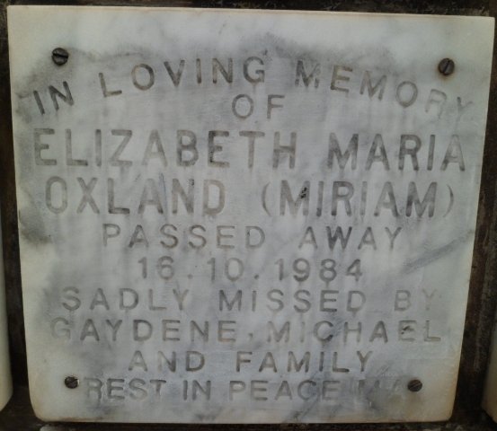 OXLAND Elizabeth Maria -1984